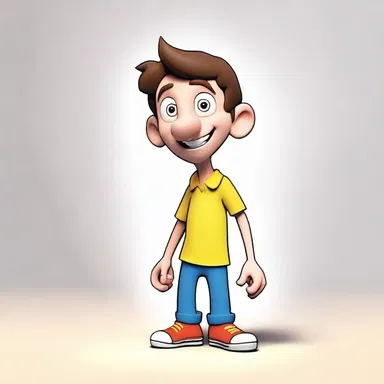 The animator light-handedly drew the character, giving it a playful and lively appearance.