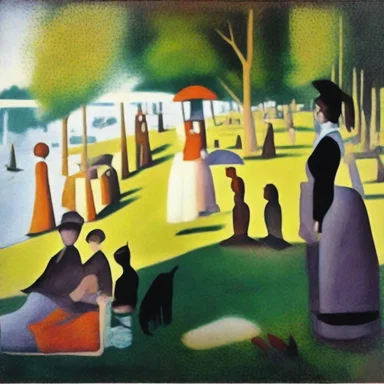 During the Renaissance, artists began using the technique of pointillism to create nonsolid colored paintings, such as Georges Seurat's famous work 'A Sunday on La Grande Jatte'.