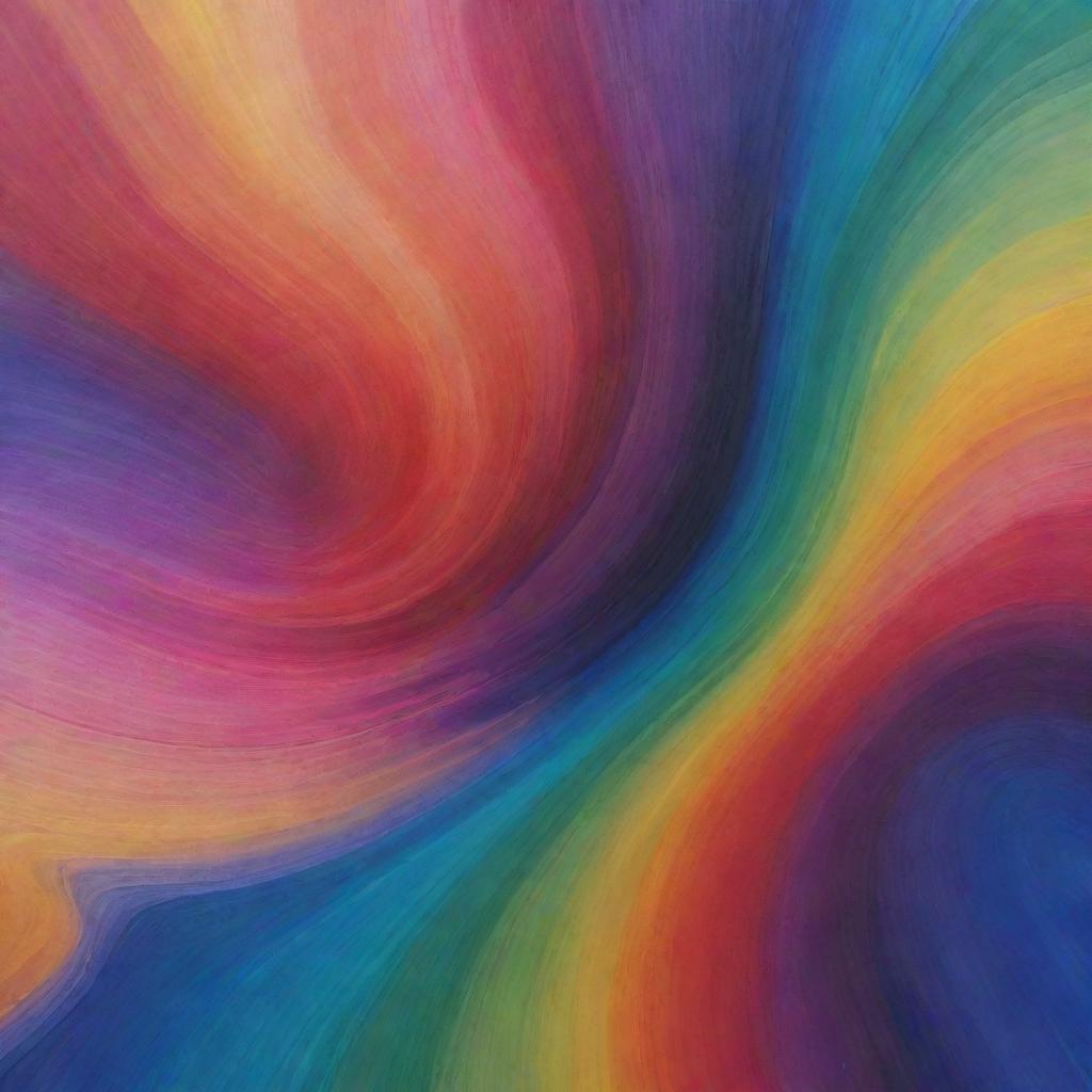 Close-up view of multiple hues of paint swirling and blending together in an enthralling dance of colors.