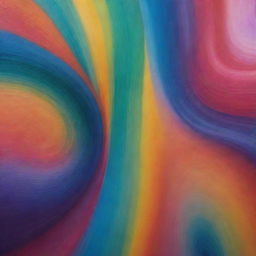 Close-up view of multiple hues of paint swirling and blending together in an enthralling dance of colors.