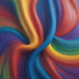 Close-up view of multiple hues of paint swirling and blending together in an enthralling dance of colors.