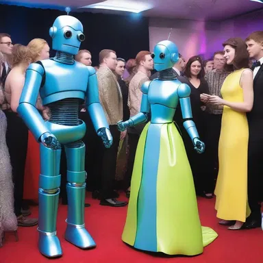In a futuristic world, robots and aliens attended their own prom together.