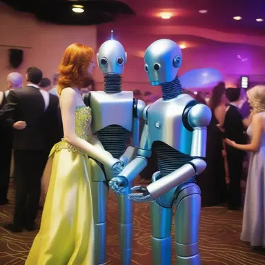 In a futuristic world, robots and aliens attended their own prom together.