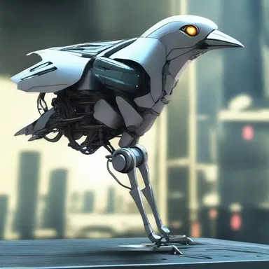 In the futuristic sci-fi story, the daw is depicted as a robotic bird used for surveillance.