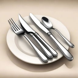 This is a high-quality digital art image of a place setting on a table