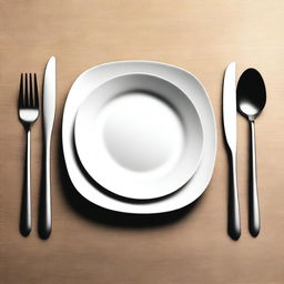 This is a high-quality digital art image of a place setting on a table