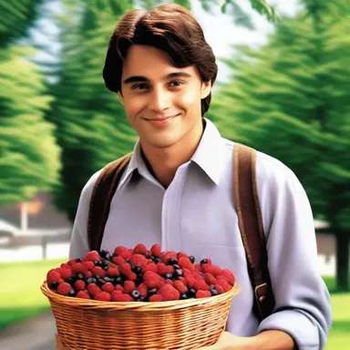 In the romantic comedy film, the protagonist's love interest gives him a basket of dangleberries as a symbol of their growing affection.
