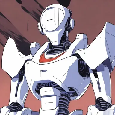 The robot character in the anime had a distinctive ribbing pattern on its outer shell.