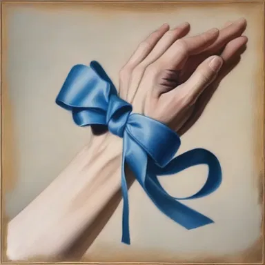 The painting depicted a delicate hand unfastening a ribbon, symbolizing the release of inhibitions and freedom of expression.