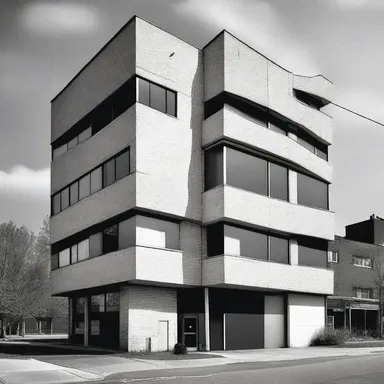 The tasteless exterior of the building failed to convey any sense of artistic design.