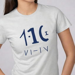 A high-quality and stylish t-shirt with a design showing '1+1=2' equation, below it another equation '1+1=3' with a prominent equal sign and a space for another equation to be added.