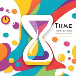 A bright, colourful drawing for a book cover about the theme of time optimization