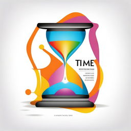 A bright, colourful drawing for a book cover about the theme of time optimization