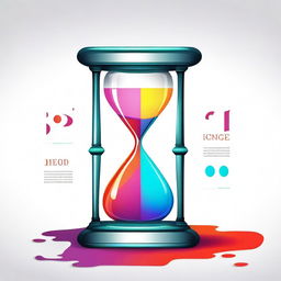 A vibrant, coloured drawing for a book cover on the theme of time optimization, devoid of any text