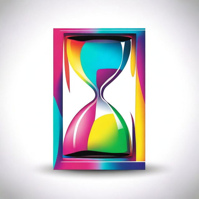 A vibrant, coloured drawing for a book cover on the theme of time optimization, devoid of any text