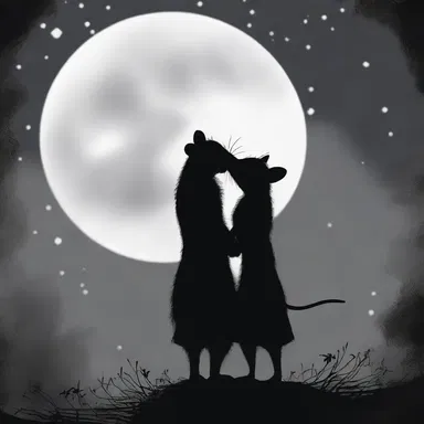 In the moonlight, they held each other's hands and whispered sweet nothings, oblivious to the world around them, like a rat-tail file in the arms of its lover.