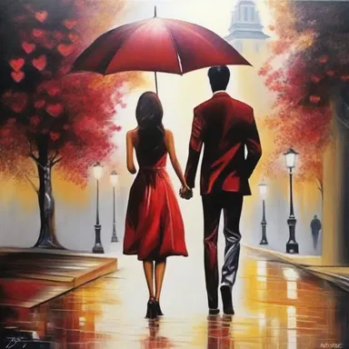 This beautiful painting perfectly sums up the essence of love and romance.