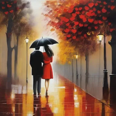 This beautiful painting perfectly sums up the essence of love and romance.