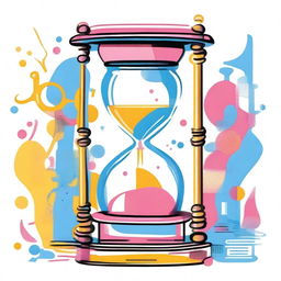 A high-definition, professionally drawn image for a book cover representing optimization of time, life, and work