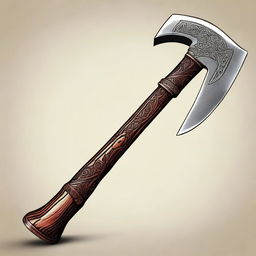 A high-quality digital art showcasing a powerful axe