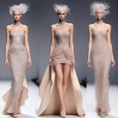 The fashion designer prepossessed the models with her unique and elegant designs.