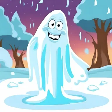 In the cartoon episode, the mischievous character accidentally created a cold spell that turned everything into ice.