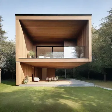 The modern house featured a boxlike design, characterized by its clean lines and box-shaped rooms.