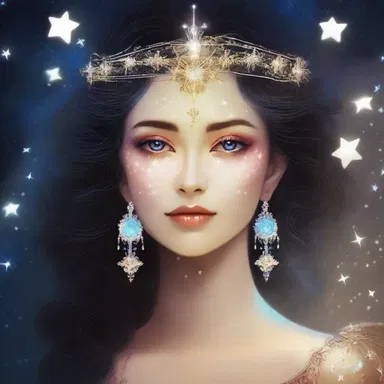 The glowing stars in her eyes were signally representative of her divine beauty in the mythology.