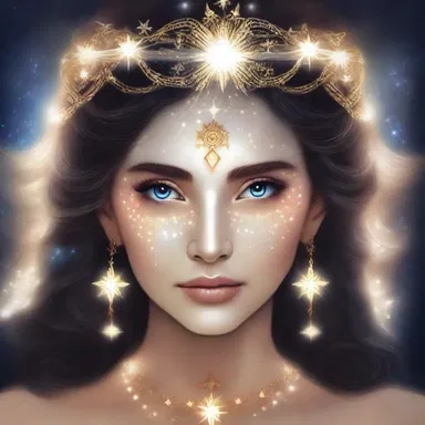 The glowing stars in her eyes were signally representative of her divine beauty in the mythology.