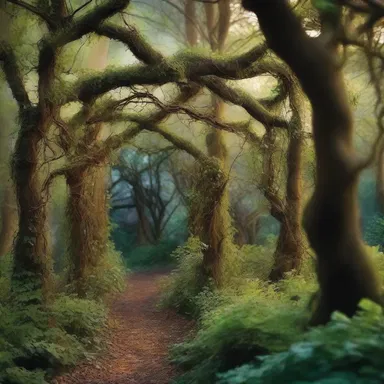 The enchanted forest was filled with vines that intertwined with magical creatures.