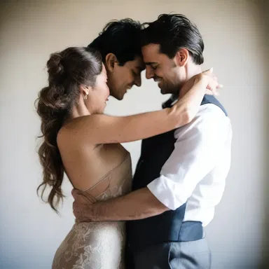 As they danced, their fingers intertwined, creating an intimate connection between them.