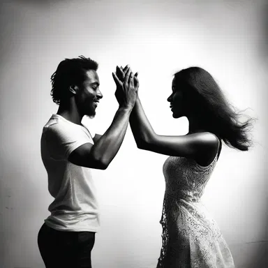 As they danced, their fingers intertwined, creating an intimate connection between them.