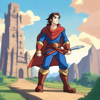 In the animated series, the fated hero embarks on an epic journey to save the kingdom.