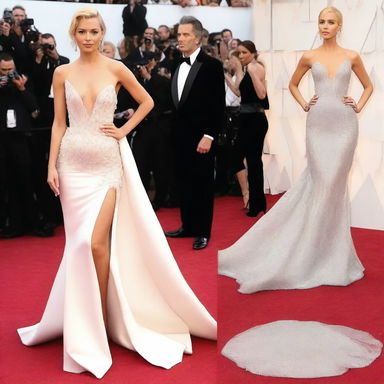 The fated red carpet dress, worn by the celebrity, became an iconic fashion moment.