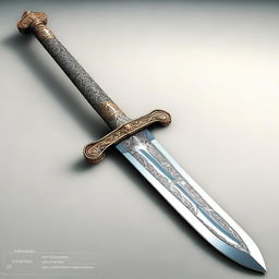 A high-quality digital rendering of a powerful sword