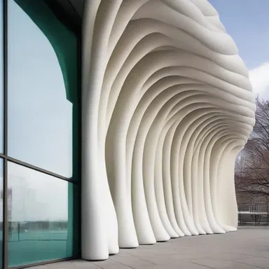 The architect incorporated a unique lug element into the design of the building, resembling the tufted gills of a lugworm.