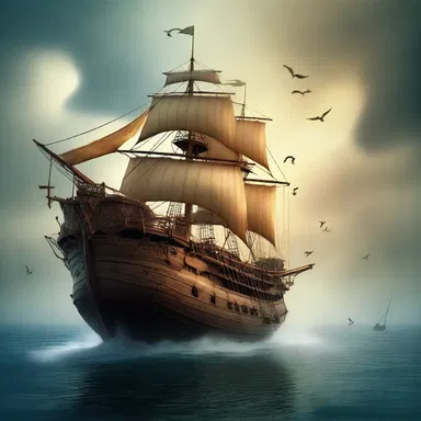 The magical ship in the fantasy novel had a lug with mysterious symbols, giving it the power to fly.