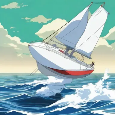 The main character in the anime series controlled a flying lug sailboat with incredible speed and agility.