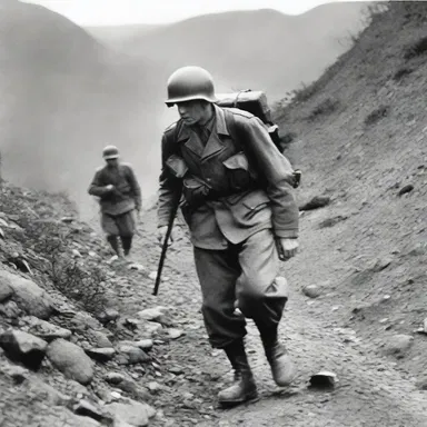 During World War II, soldiers were often seen lugging heavy artillery through the rugged terrain.