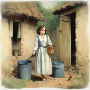 In the classic novel, the young girl had to lug buckets of water from the well to her family's cottage every day.