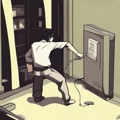 The antagonist tried to lug the protagonist's escape by cutting off the power supply.