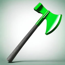 A high-quality digital art piece showcasing a green axe