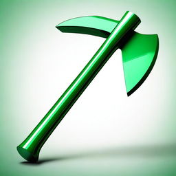 A high-quality digital art piece showcasing a green axe