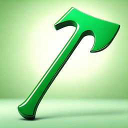 A high-quality digital art piece showcasing a green axe