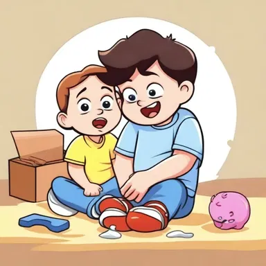 The emotional character in the cartoon burst into tears when their favorite toy was broken.