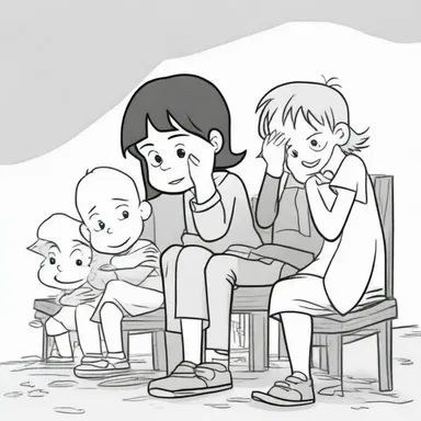 The emotional ending of the cartoon left the children feeling moved.