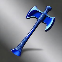 This is a high-quality digital art of a blue axe