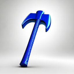 This is a high-quality digital art of a blue axe