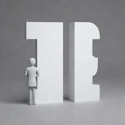 Two characters 'M' and 'I' standing out prominently on a gray background, both characters rendered in white.