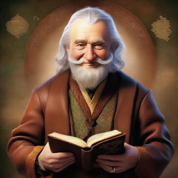 An enchanting digital art piece illustrating a hobbit cleric from the trickery domain